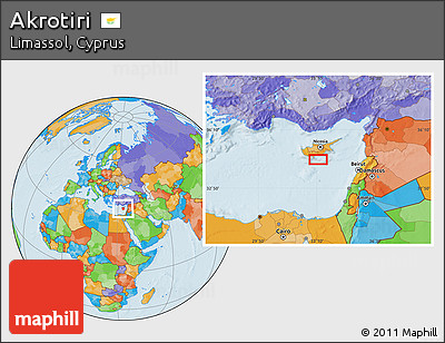 Political Location Map of Akrotiri