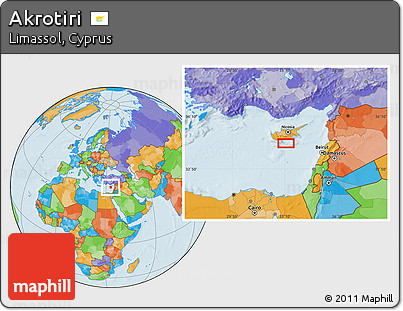 Political Location Map of Akrotiri