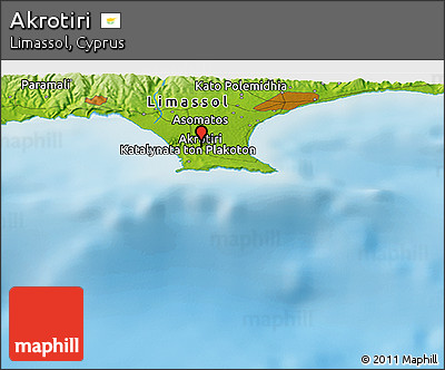 Physical Panoramic Map of Akrotiri