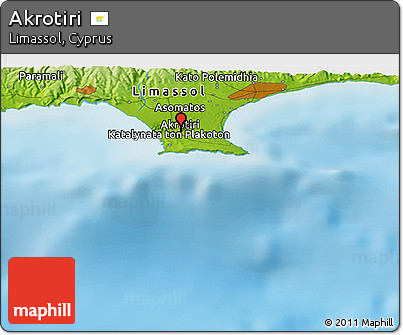 Physical Panoramic Map of Akrotiri