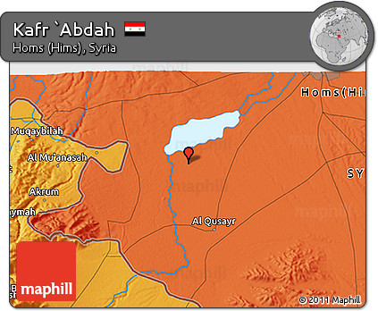 Political 3D Map of Kafr `Abdah