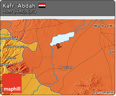 Political 3D Map of Kafr `Abdah