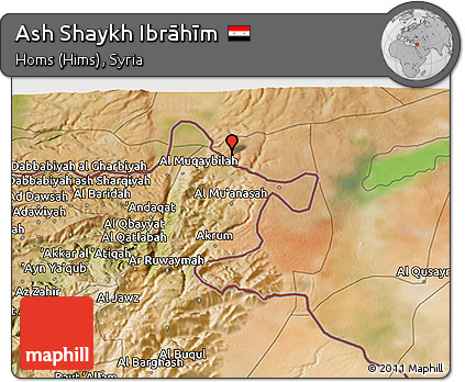 Satellite 3D Map of Ash Shaykh Ibrāhīm