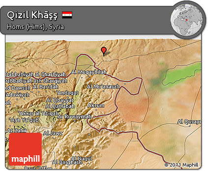 Satellite 3D Map of Qizil Khāşş