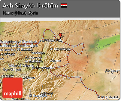 Satellite 3D Map of Ash Shaykh Ibrāhīm