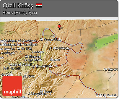 Satellite 3D Map of Qizil Khāşş