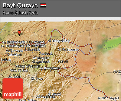 Satellite 3D Map of Bayt Qurayn