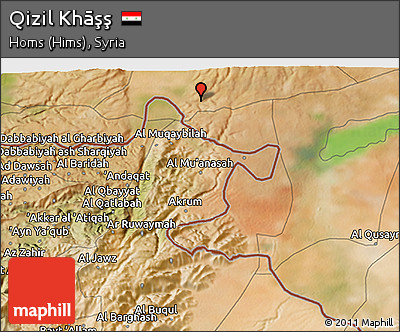 Satellite 3D Map of Qizil Khāşş