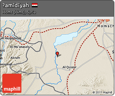 Shaded Relief 3D Map of Ḩamīdīyah