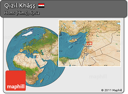 Satellite Location Map of Qizil Khāşş