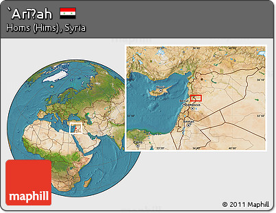 Satellite Location Map of `Arīḑah