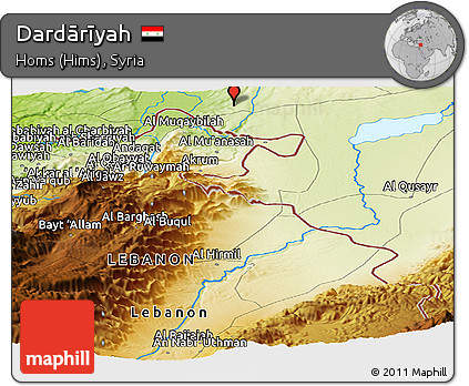 Physical Panoramic Map of Dardārīyah