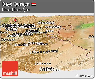 Satellite Panoramic Map of Bayt Qurayn