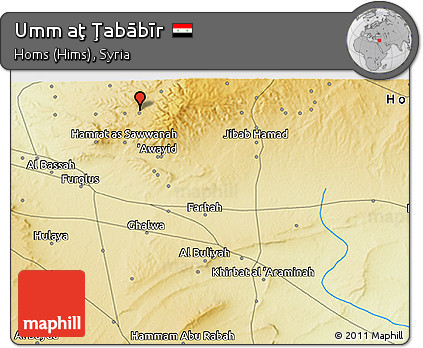 Physical 3D Map of Umm Aţ Ţabābīr