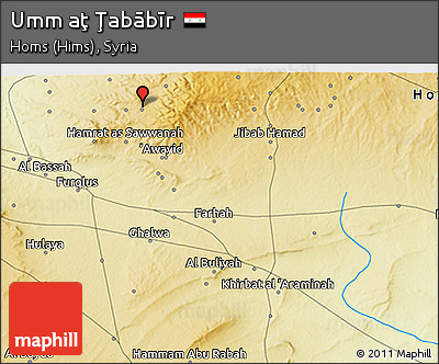 Physical 3D Map of Umm Aţ Ţabābīr