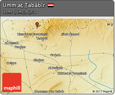 Physical 3D Map of Umm Aţ Ţabābīr