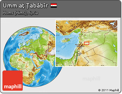 Physical Location Map of Umm Aţ Ţabābīr