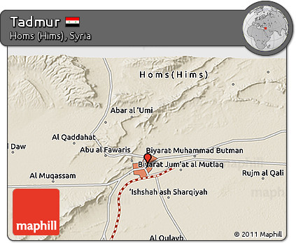 Shaded Relief 3D Map of Tadmur