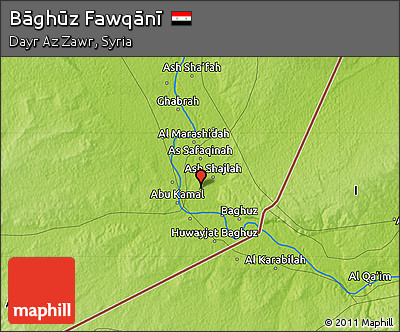 Physical Map of Bāghūz Fawqānī