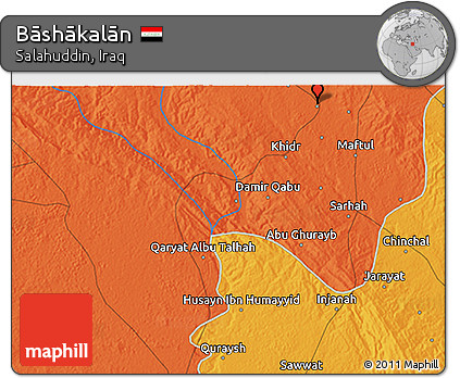 Political 3D Map of Bāshākalān