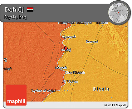 Political 3D Map of Dahlūj