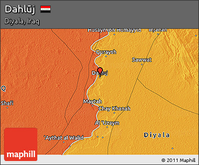 Political 3D Map of Dahlūj