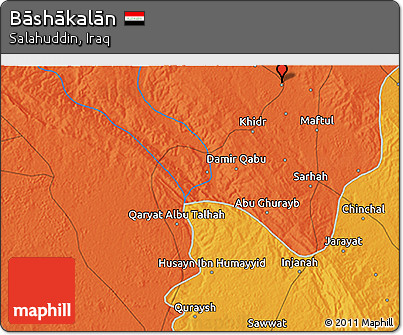 Political 3D Map of Bāshākalān