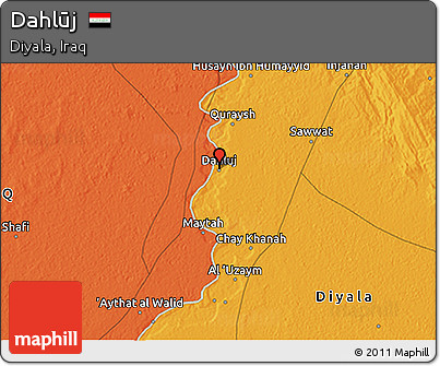 Political 3D Map of Dahlūj