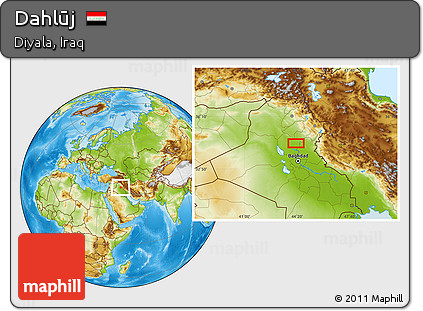 Physical Location Map of Dahlūj