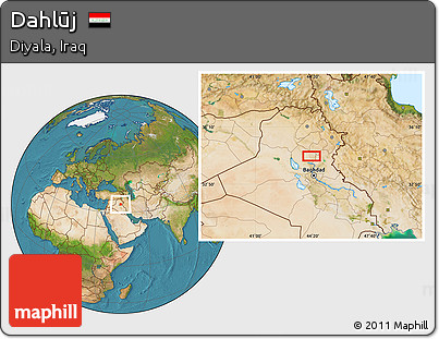 Satellite Location Map of Dahlūj