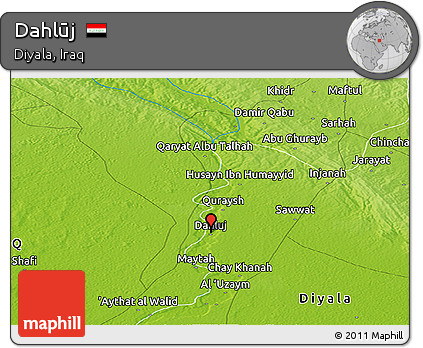 Physical Panoramic Map of Dahlūj