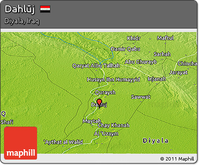 Physical Panoramic Map of Dahlūj