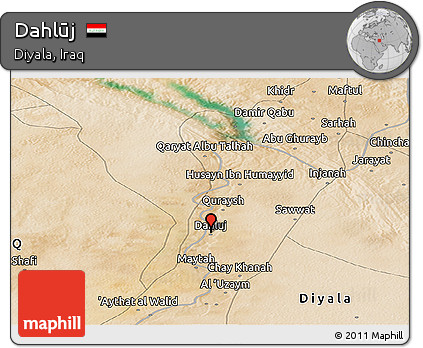 Satellite Panoramic Map of Dahlūj