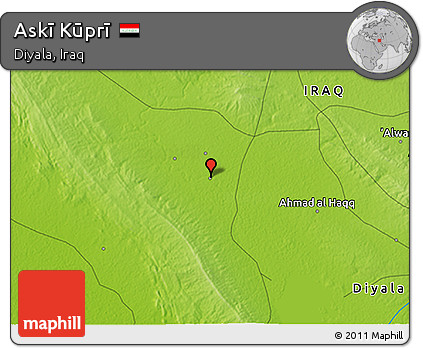 Physical 3D Map of Askī Kūprī