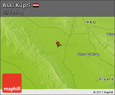 Physical 3D Map of Askī Kūprī