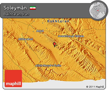 Political 3D Map of Soleymān