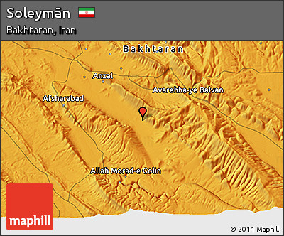 Political 3D Map of Soleymān