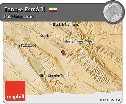 Satellite 3D Map of Tang-e Esmā`īl