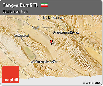 Satellite 3D Map of Tang-e Esmā`īl
