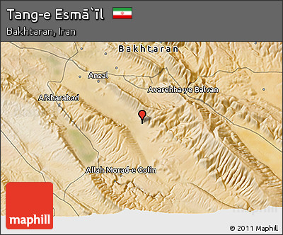 Satellite 3D Map of Tang-e Esmā`īl