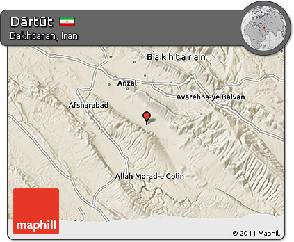 Shaded Relief 3D Map of Dārtūt