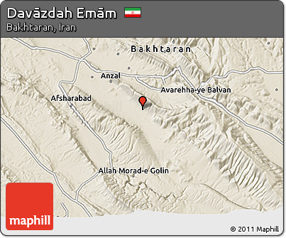 Shaded Relief 3D Map of Davāzdah Emām