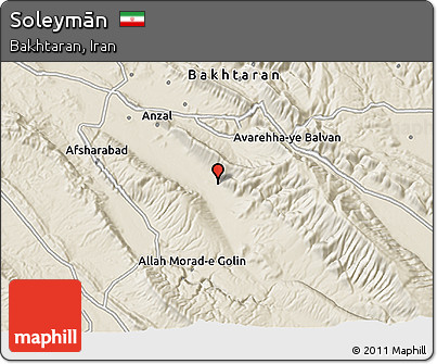 Shaded Relief 3D Map of Soleymān