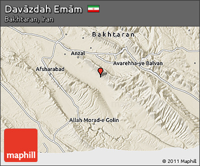 Shaded Relief 3D Map of Davāzdah Emām