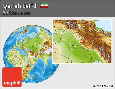 Physical Location Map of Qal`eh Sefīd