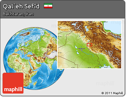 Physical Location Map of Qal`eh Sefīd