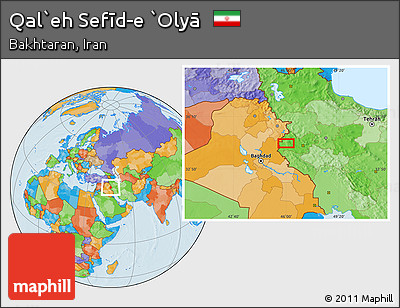 Political Location Map of Qal`eh Sefīd-e `Olyā