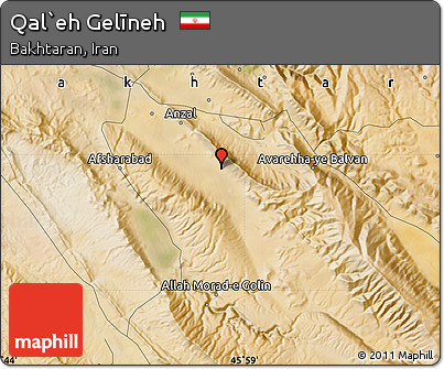 Satellite Map of Qal`eh Gelīneh