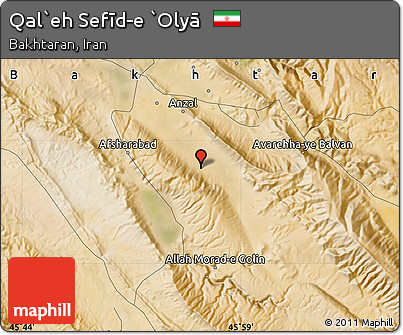 Satellite Map of Qal`eh Sefīd-e `Olyā