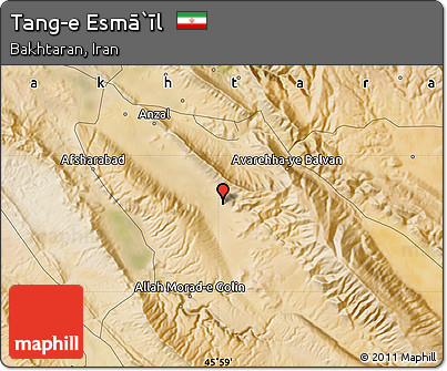 Satellite Map of Tang-e Esmā`īl